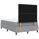 Box spring seng med LED-lysstrimler Lysegrå 120 x 200 cm Stof