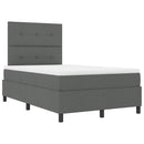 Box spring seng med LED-lysstrimler Mørkegrå 120 x 200 cm Stof