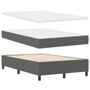 Box spring seng med LED-lysstrimler Mørkegrå 120 x 200 cm Stof