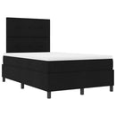 Box spring seng med LED-lysstrimler Sort 120 x 200 cm Stof