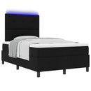 Box spring seng med LED-lysstrimler Sort 120 x 200 cm Stof