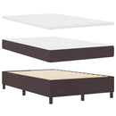 Box spring seng med LED-lysstrimler Mørkebrun 120 x 200 cm Stof