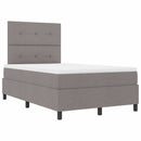 Box spring seng med madras med LED Gråbrun 120 x 200 cm Stof