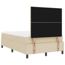 Box spring seng med madras med LED Creme 120 x 200 cm Stof