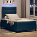 Box spring seng med madras med LED Blå 120 x 200 cm Stof