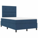 Box spring seng med madras med LED Blå 120 x 200 cm Stof