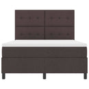 Box spring seng med madras med LED Mørkebrun 140 x 190 cm Stof