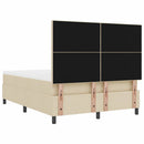 Box spring seng med madras med LED Creme 140 x 190 cm Stof