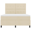 Box spring seng med madras med LED Creme 140 x 190 cm Stof