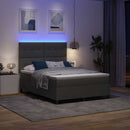 Box spring seng med madras med LED Mørkegrå 140 x 200 cm Stof