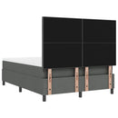 Box spring seng med madras med LED Mørkegrå 140 x 200 cm Stof
