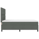 Box spring seng med madras med LED Mørkegrå 140 x 200 cm Stof
