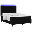 Box spring seng med madras med LED Sort 160 x 200 cm Stof
