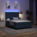 Box spring seng med madras med LED Blå 160 x 200 cm Stof