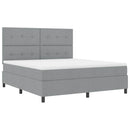 Box spring seng med madras med LED Lysegrå 180 x 200 cm Stof