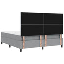 Box spring seng med madras med LED Lysegrå 180 x 200 cm Stof