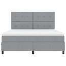 Box spring seng med madras med LED Lysegrå 180 x 200 cm Stof