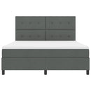 Box spring seng med LED-lysstrimler Mørkegrå 180 x 200 cm Stof