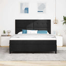 Box spring seng med madras med LED Sort 180 x 200 cm Stof