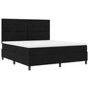Box spring seng med madras med LED Sort 180 x 200 cm Stof
