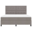 Box spring seng med madras med LED Gråbrun 180 x 200 cm Stof