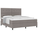 Box spring seng med madras med LED Gråbrun 180 x 200 cm Stof