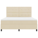 Box spring seng med madras med LED Creme 180 x 200 cm Stof