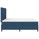 Box spring seng med LED-lysstrimler Blå 180 x 200 cm Stof