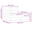 Box spring seng med LED-lysstrimler Blå 180 x 200 cm Stof