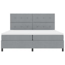 Box spring seng med LED-lysstrimler Lysegrå 200 x 200 cm Stof