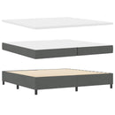 Box spring seng med LED-lysstrimler Mørkegrå 200 x 200 cm Stof