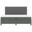 Box spring seng med LED-lysstrimler Mørkegrå 200 x 200 cm Stof