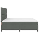 Box spring seng med LED-lysstrimler Mørkegrå 200 x 200 cm Stof
