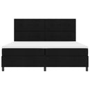 Box spring seng med LED-lysstrimler Sort 200 x 200 cm Stof