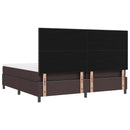 Box spring seng med LED-lysstrimler Mørkebrun 200 x 200 cm Stof