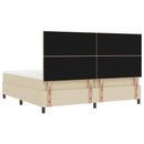Box spring seng med LED-lysstrimler Creme 200 x 200 cm Stof