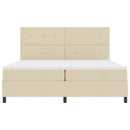 Box spring seng med madras med LED Creme 200 x 200 cm Stof