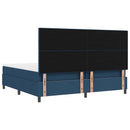 Box spring seng med LED-lysstrimler Blå 200 x 200 cm Stof