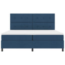 Box spring seng med madras med LED Blå 200 x 200 cm Stof