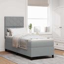 Box spring seng med madras med LED Lysegrå 80 x 200 cm Stof