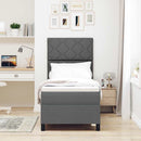 Box spring seng med LED-lysstrimler Mørkegrå 80 x 200 cm Stof