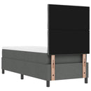 Box spring seng med LED-lysstrimler Mørkegrå 80 x 200 cm Stof