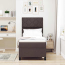 Box spring seng med LED-lysstrimler Mørkebrun 80 x 200 cm Stof