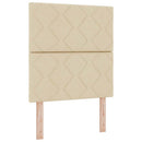 Box spring seng med madras med LED Creme 80 x 200 cm Stof