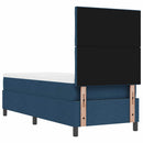 Box spring seng med LED-lysstrimler Blå 80 x 200 cm Stof