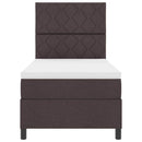 Box spring seng med LED-lysstrimler Mørkebrun 90 x 190 cm Stof