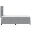 Box spring seng med LED-lysstrimler Lysegrå 90 x 200 cm Stof