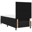 Box spring seng med LED-lysstrimler Sort 90 x 200 cm Stof