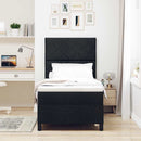 Box spring seng med madras med LED Sort 100 x 200 cm Stof