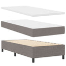 Box spring seng med LED-lysstrimler Gråbrun 100 x 200 cm Stof